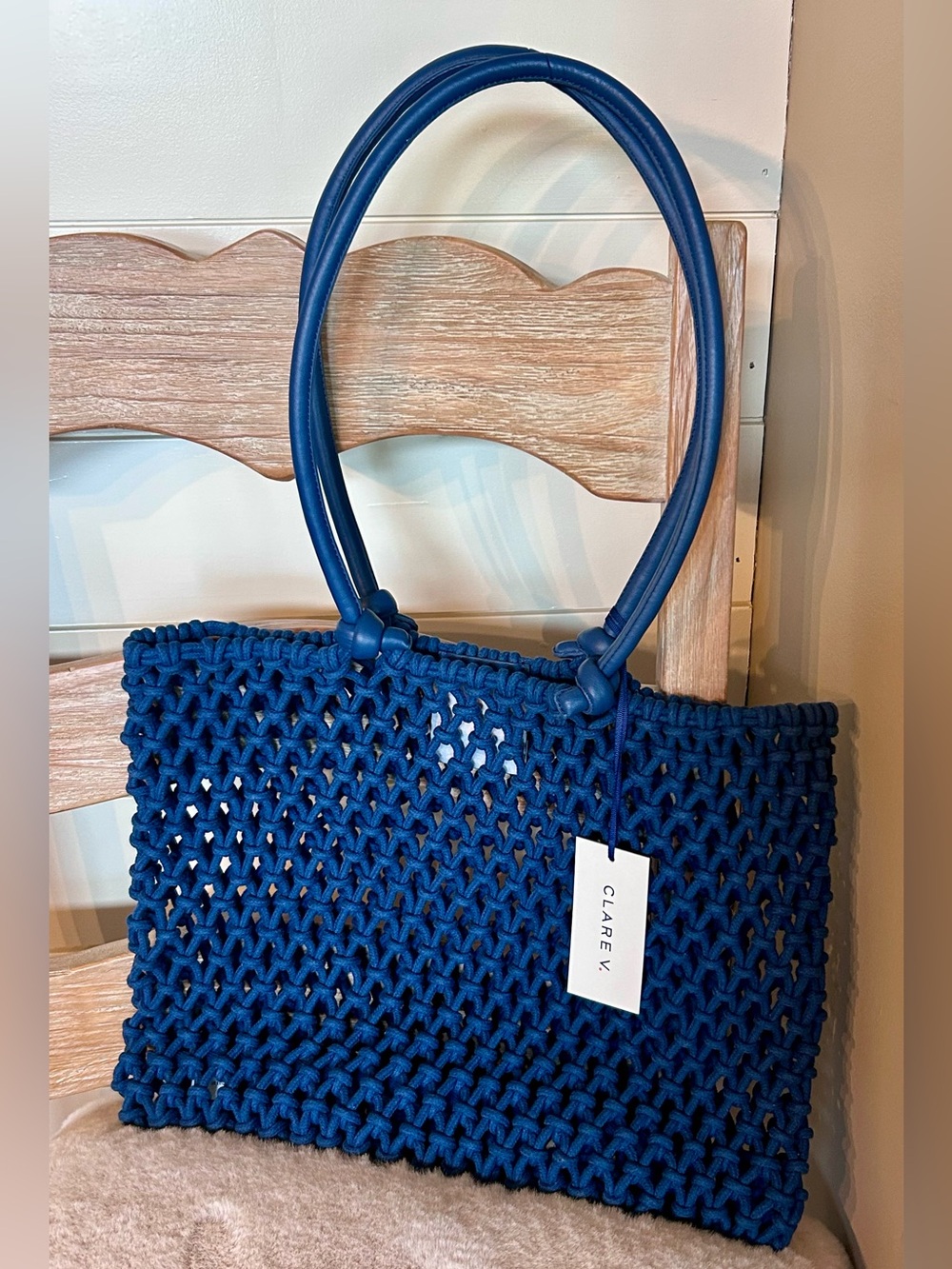 Clare V. - NWT - Sandy Woven Market Tote in French Blue